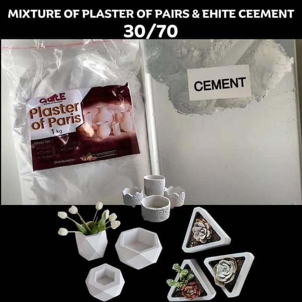 1KG Mixture of White Cement & Plaster of Paris 30/70