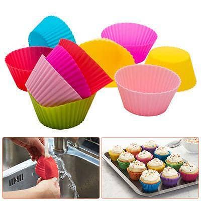 Reusable and Non-stick Silicone Baking Cups, Cupcake Liners, Muffins Cup Molds.