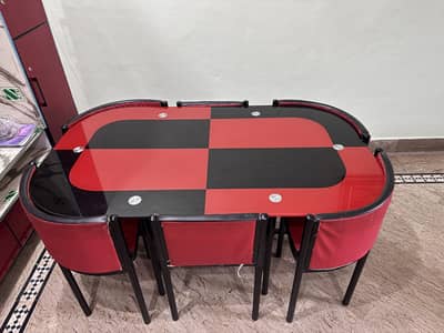 2x six Chairs Glass Dining Table