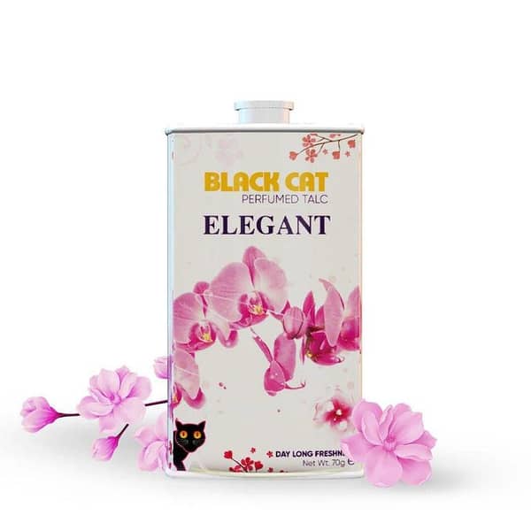 Black Cat Elegant (70g) Talcum Powder