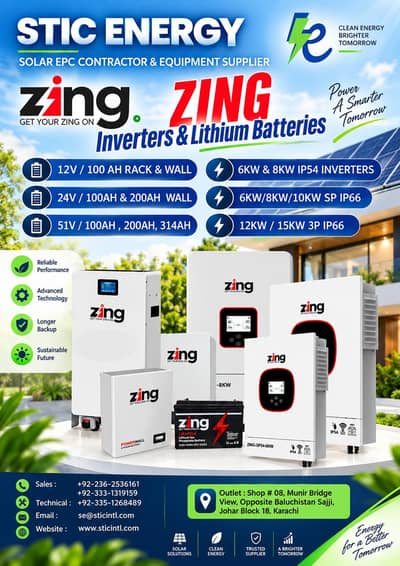NEW ZING Solar Inverters & Lithium Batteries | 6kW–15kW | STIC Energy