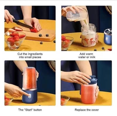 Portable 2 in 1 blue juicer blender for home and travel
