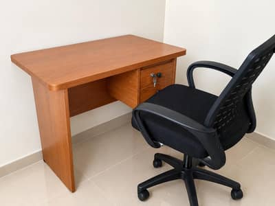Premium Wooden Office & Study Table + Ergonomic office Chair