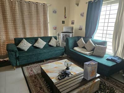 L-SHAPED SOFA EMERALD GREEN 6 SEATER