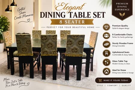 Elegant 6-Seater Dining Table Set – Premium Wooden Finish