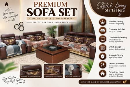 Premium Sofa Set – Elegant Design | Comfortable & Stylish Living Room