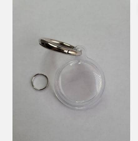 Clear Transparent Protective Case Sleeve Shell with Metallic Keychain Key Ring Holder for AirTag GPS Tracker Anti-Lost Pet Collar Bag Keyring Protector RA5247