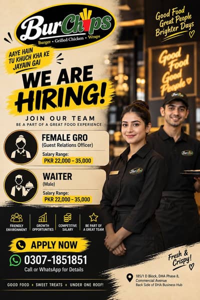 Female GRO, order taker/waiter