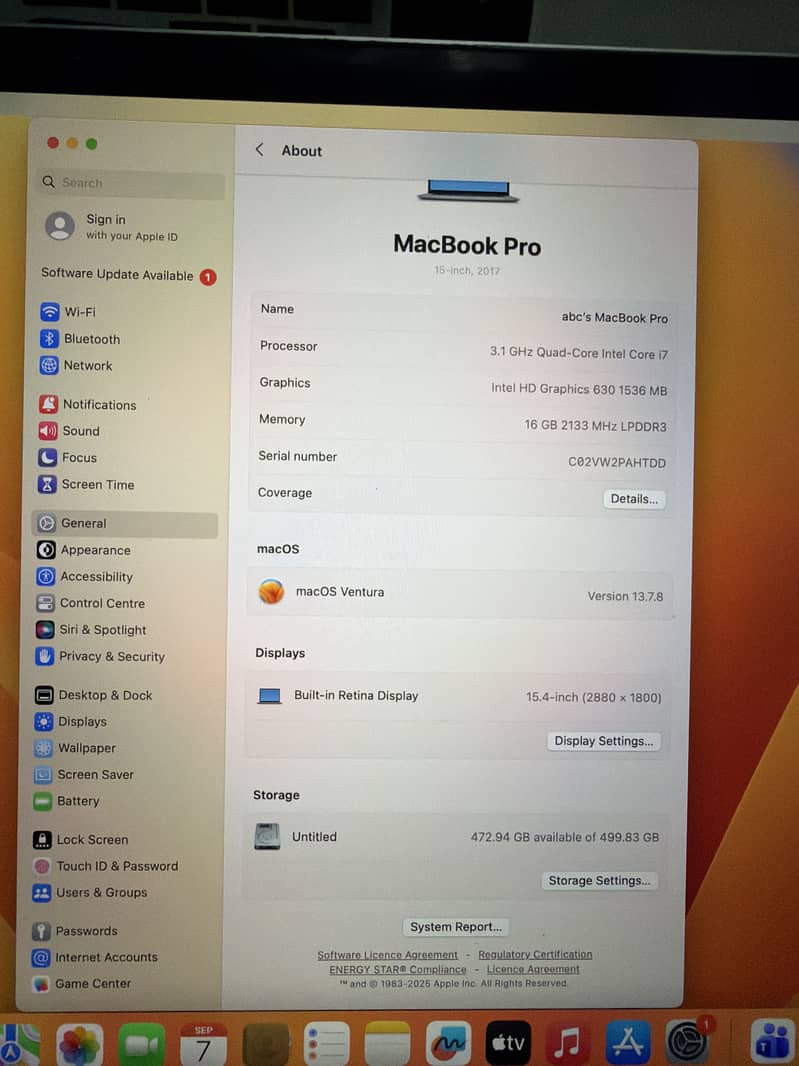 Mac Book Pro 2017 6