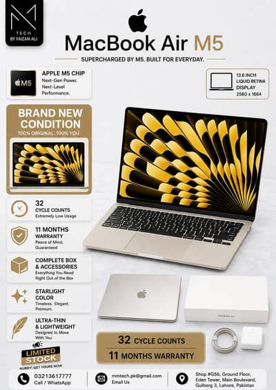 MacBook Air M5 16/512 Complete Box Brand New Condition