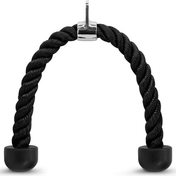 Tricep Rope Pull Down -24inch Rope Length, Easy to Grip & Non Slip Cable Attachment