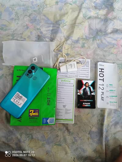 Infinix Hot 12 Play 4+3--64 my WhatsApp 03091940219