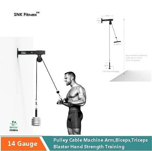 Fitness Pulley Cable Machine Arm, Biceps, Triceps Blaster Hand Strength Training Home Gym Workout Machine