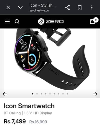 ZERO Lifestyle ICON Smartwatch – Premium & Brand New
