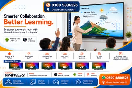 Maverik Interactive Flat Panel | Smart Board 55" 65" 75" 86" 98" 110"