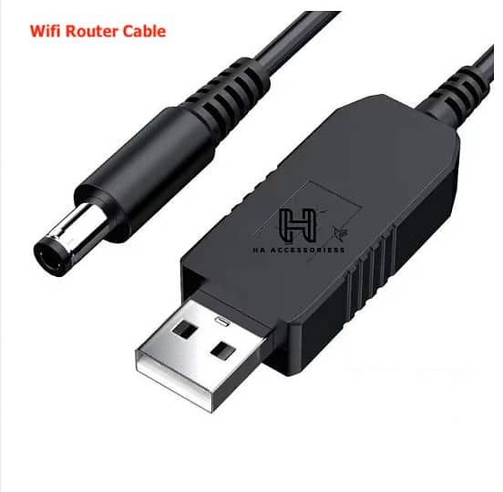 Router Cable WiFi to Powerbank Cable Connector DC 5V 9V 12V USB Cable Boost Converter Step-up Cord for Wifi Router Module Converter Via Powerbank