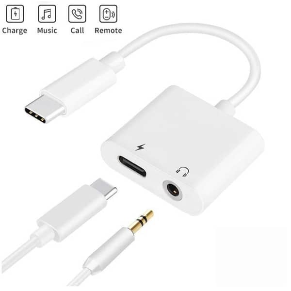 GAMING ADOPTER C TYPE CONNECTOR TWO IN ONE C TYPE PLUS 3.5mm 2 IN 1 HEADPHONE for All ANDROID CONVERTER