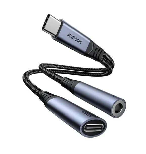 Joyroom Gaming Spliter 2 in 1 USB C to AUX Cable Adapter Type C 3.5mm AUX Earphone Converter DAC Chip PD QC Charging Converter All Type C Mobile Sported For iPad Pro 2020,2018,Huawei P20 Pro Samsung S20 Ultra, Pixel 4 Oneplus |Xiaomi | Iphone |Oppo | Vivo