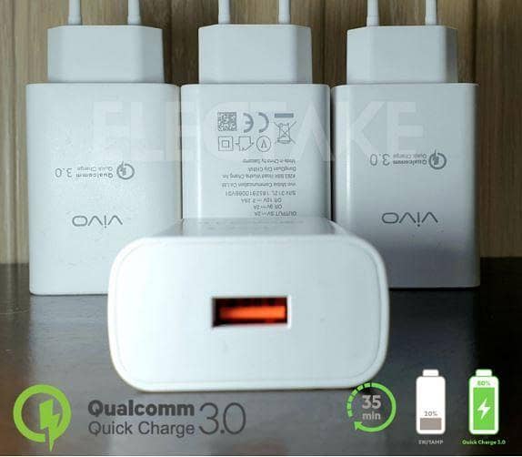 Vivo 22.5 Watt Fast Charger with QuickCharge3.0 - Compatible with Samsung, LG, Huawei, Xiaomi, OnePlus, HTC, Vivo, Infinix, Tecno, and More