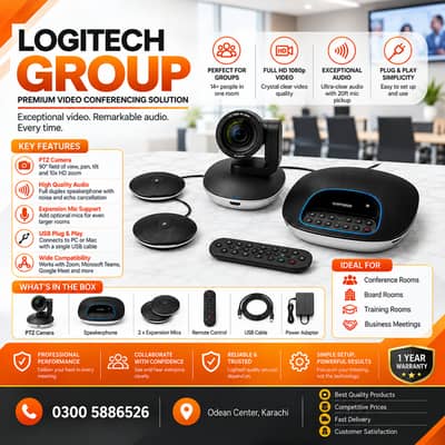 Video Conferencing System | PTZ Camera + Speakerphone + Expansion Mic
