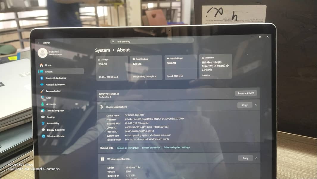 Surface pro 8 4