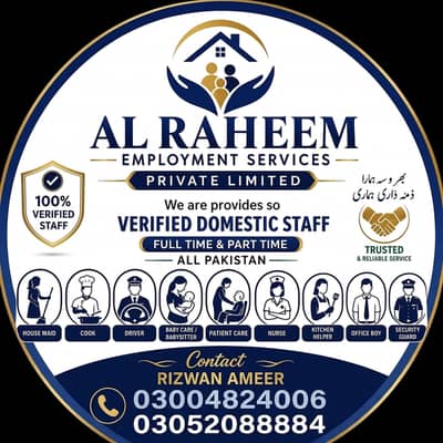 House Maids, Babysitter, Patient Care, Nurse Staff, Driver, Chef, Coo
