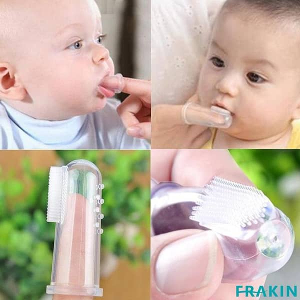 FRAKIN Silicone Finger Toothbrush for Babies - Gentle Gum Massage and Oral Care Tool for Kids