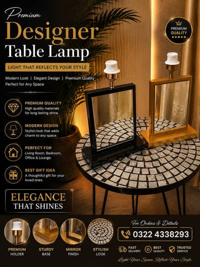kj Khuram table Lamps Export Quality Glass Lamps