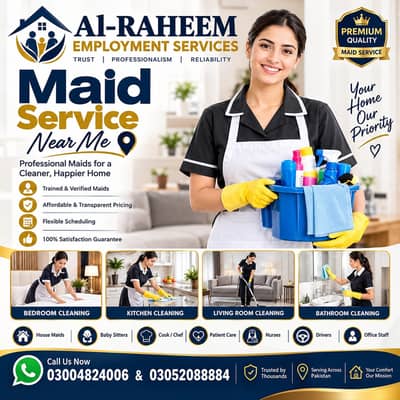 Maids / House Maids / cook / House chef / Baby Sitter maid available