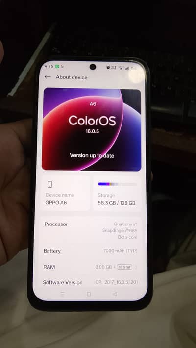 OPPO A6 8/128 6 MONTH WARRENTY WHATSAPP 03067077170