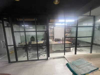 Office Glass Partition with 2 Glass Doors | Used, Good Condition