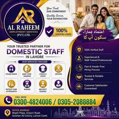 Domestic Staff Agency Maids, Driver, Nurses, Cooks, Babysitter, Helper