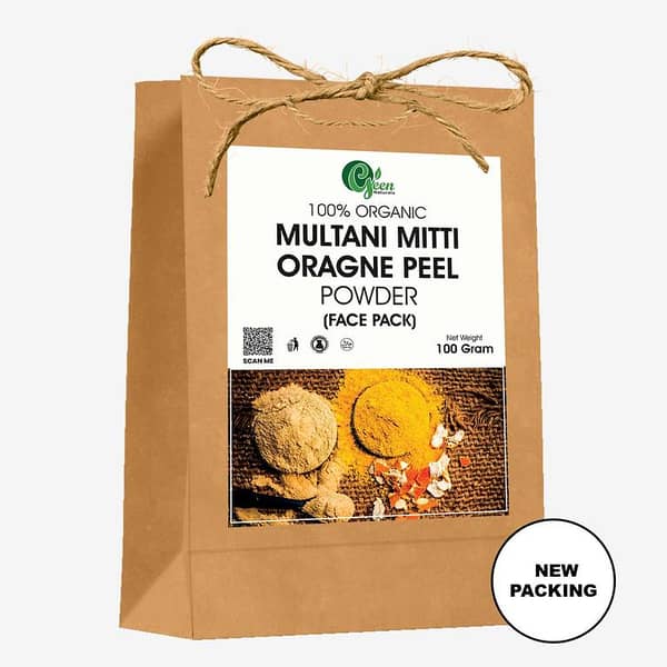 Mix of Multani Mitti and Orange Peel Powder - Natural Face Pack for Radiant Skin, 100 gm