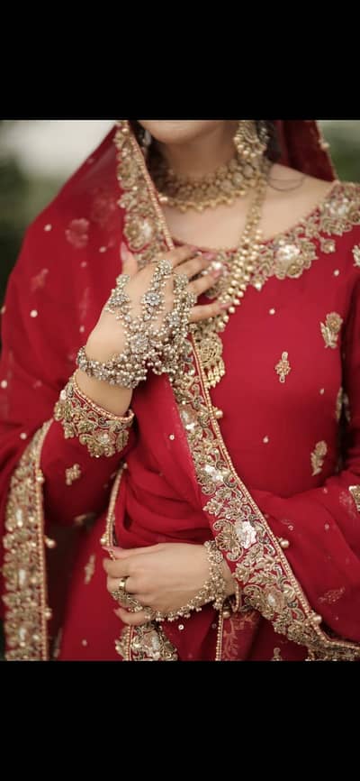 Bridal Red Dress | Wedding Dress | Walima Dress | Bridal Formal Dress