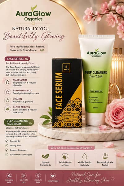 ALM Face serum & Aura glow facewash skin care  deep cleansing and glow