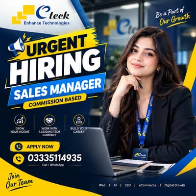 Urgent Hiring Sales Manager – High Earning Opportunity