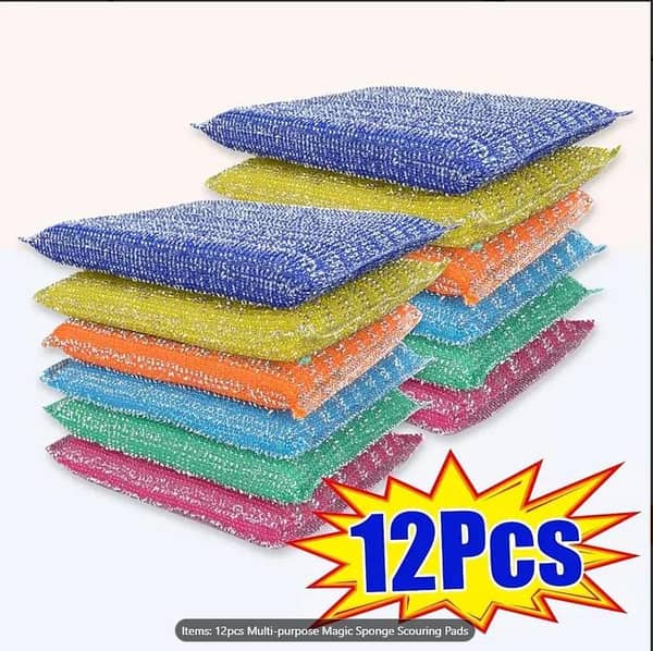 Colorful Non-Scratch Kitchen Sponges - Double-Sided and Reusable