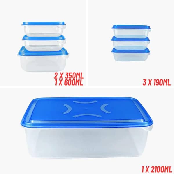 ( 7PC SET) IKEA STYLE FOOD CONTAINERS, THUMB LOCK FOOD CONTAINER, STACKABLE PLASTIC STORAGE BOXES