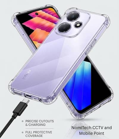 Infinix Hot 30 Transparent Silicon Cover - Soft TPU Shockproof Anti-Dr