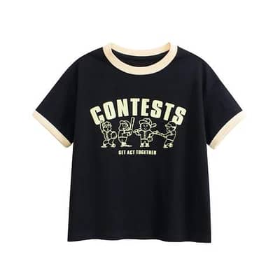 Comfortable black printing casual fashion design kids  T-shirt