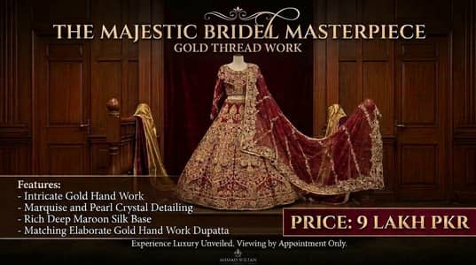 Weeding Dress|Bridal Dress|designer maroon red lehenga by Ahmed Sulta