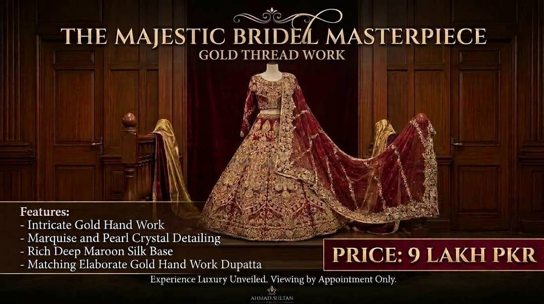 Weeding Dress|Bridal Dress|designer maroon red lehenga by Ahmed Sultan 0