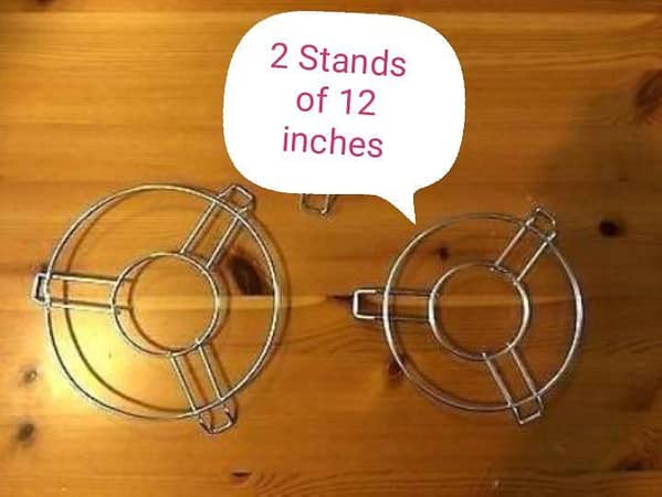 Set of 2 Stainless Steel Hot Pot Stands - 12 Inch and 6 Inch Sizes