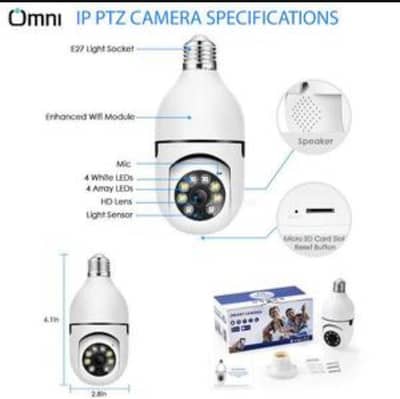 360° WiFi Bulb CCTV Security Camera – V380 Pro