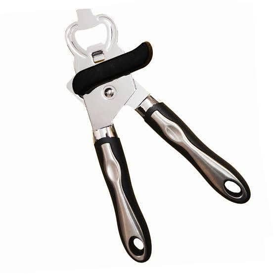 Manual Can Opener with Ergonomic Knob - Stainless Steel Tin and Jar Lid Opener for Bottles, Ideal for Seniors and Those with Arthritis
