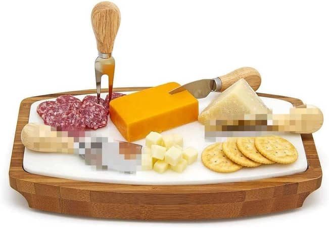 2-Piece Cheese Knife and Spreader Set with Wooden Handles and Stainless Steel Blades for Serving and Slicing Cheese