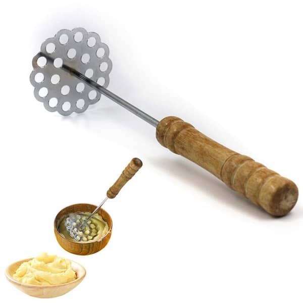 Wood Handle Potato Masher - Durable and Easy to Use Kitchen Tool