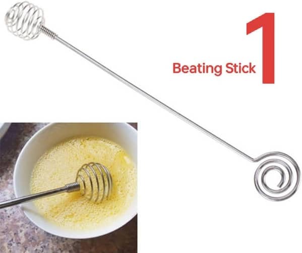 Stainless Steel Mini Honey Dipper and Whisk Set for Mixing, Beating, and Blending - Egg Beater and Milk Blender