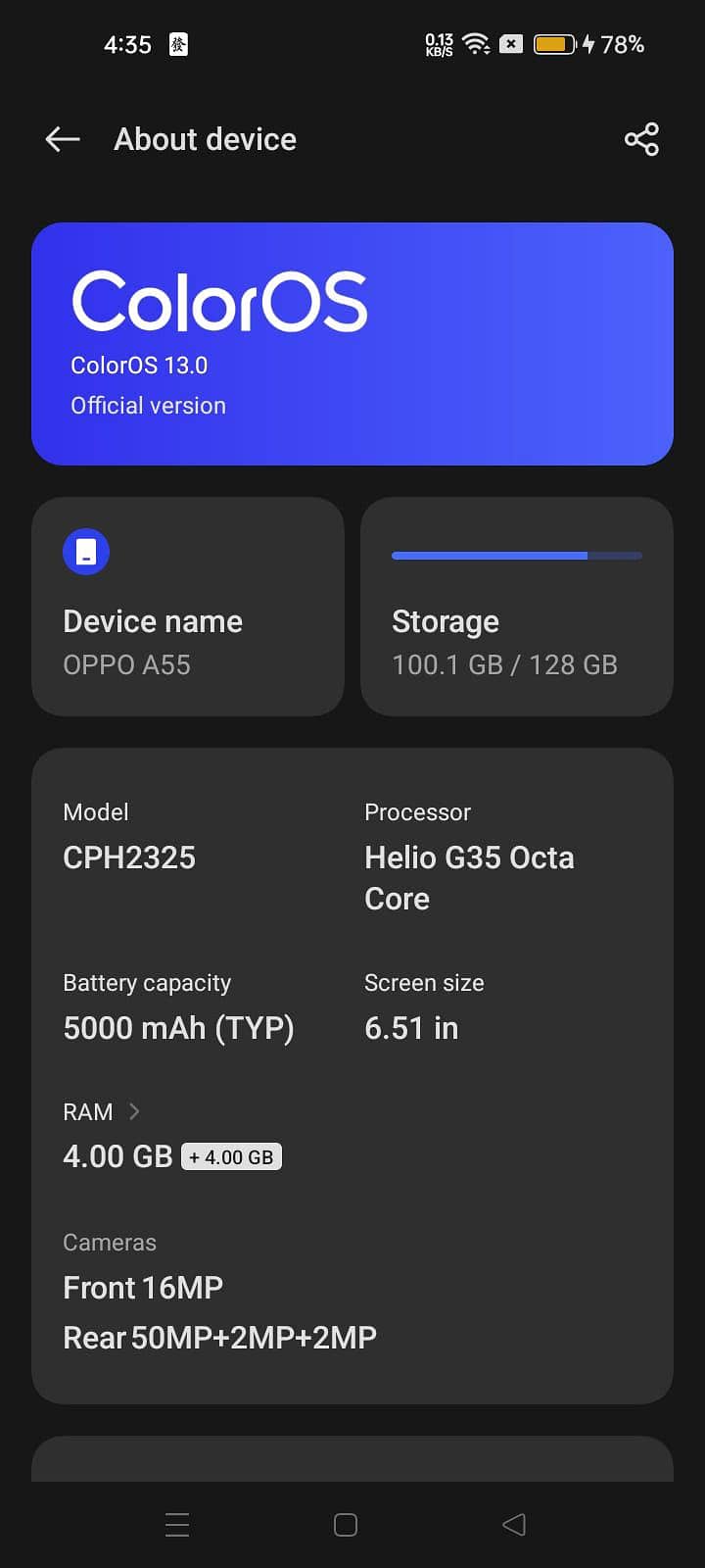 OPPO A55 0