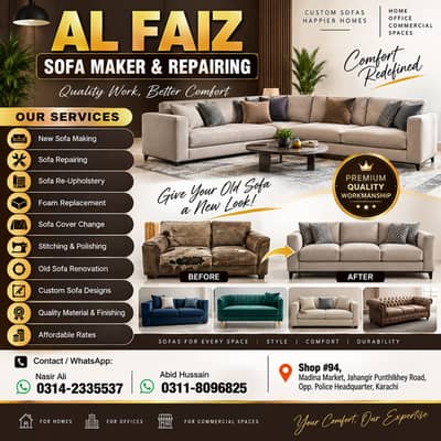 L shape sofa |sofa set | sofa repairing | fabric change | sofa poshish
